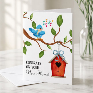 Blue Bird New Home Congrats Greeting Card
