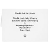 Blue Bird of Happiness Cards (Back Horizontal)