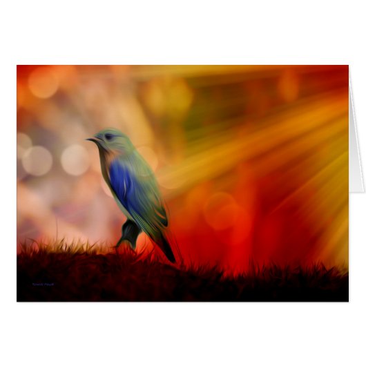 Blue Bird of Happiness Cards (Front Horizontal)