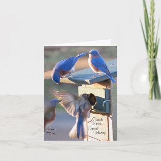 Blue bird of happiness thank you card