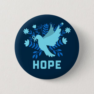 Blue Bird of Hope and Peace - Dove Button