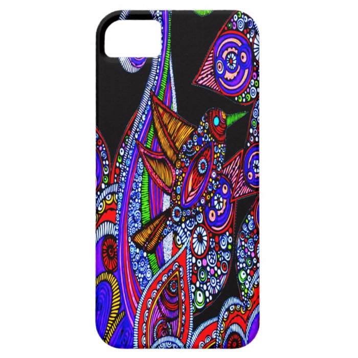 Blue Bird Of Paradise On Black iPhone 5 Case