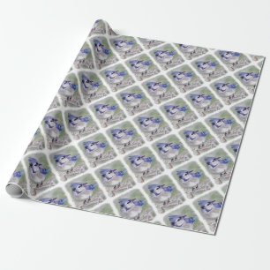 BLUE BIRD OF PARADISE WRAPPING PAPER