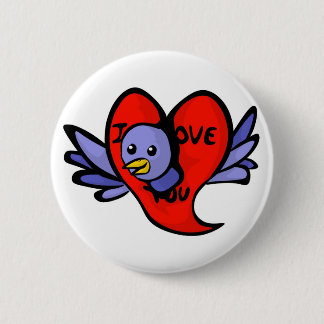 Blue Bird of Valentines Day Button