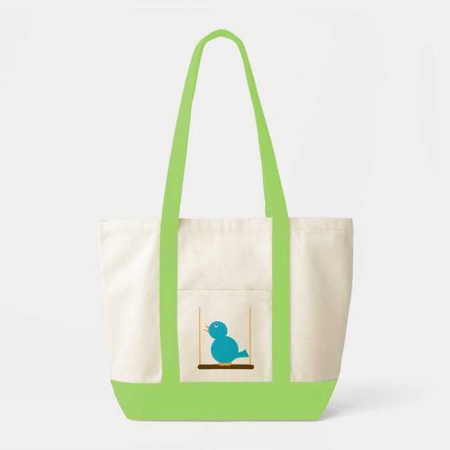 Blue Bird on a Perch Bag