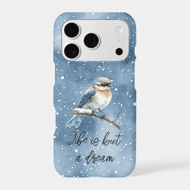 Blue Bird on a Tree Branch iPhone Case (Back)