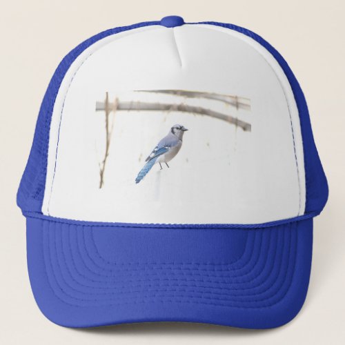 Blue Bird On White Trucker Hat
