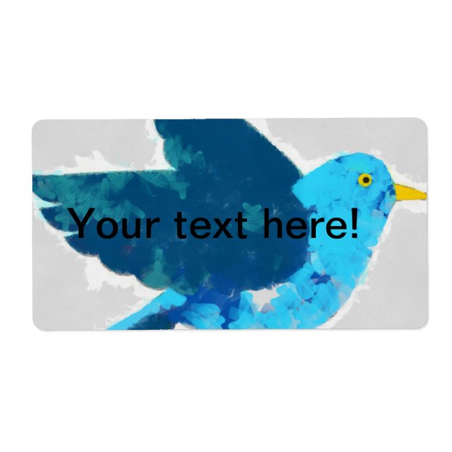 Blue bird painting label (Front)
