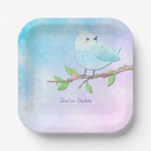 Blue Bird Paper Plate