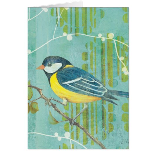 Blue Bird Perched on a Tree Cards (Front)