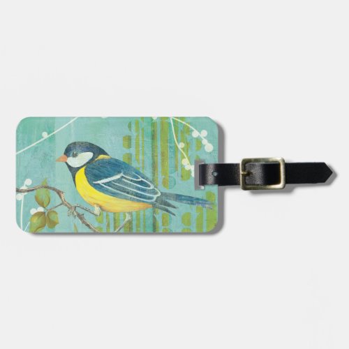 Blue Bird Perched on a Tree Luggage Tag