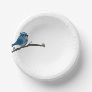 Blue Bird Plate Paper Bowls