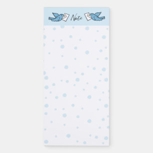 Blue Bird Poke Dot Magnetic Notepad