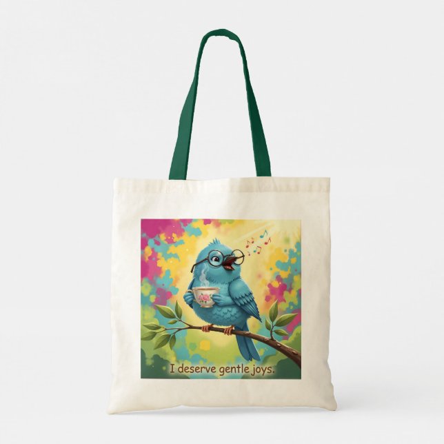 Blue Bird Quote Tote Bag (Back)