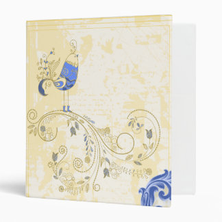 Blue Bird Retro Floral Fine Art Binder