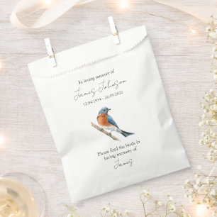 Blue Bird Seed Memorial Funeral Favor Bag