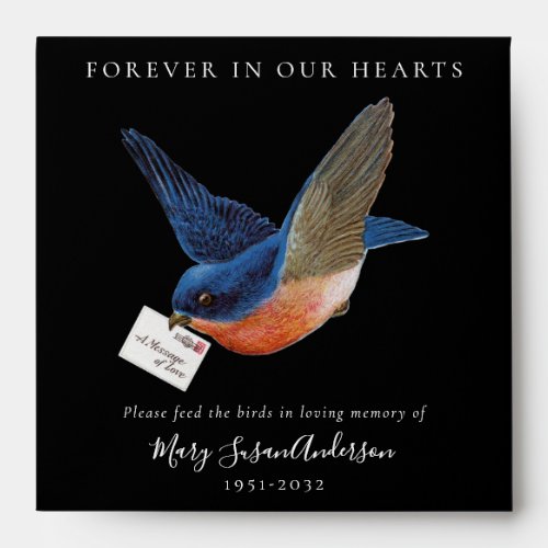 Blue Bird Seed Packet Memorial Funeral  Envelope