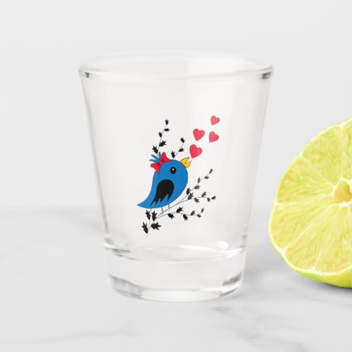 Blue Bird Shot Glass