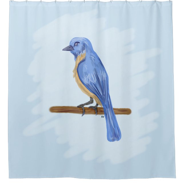 Blue Bird Shower Curtain (Front)