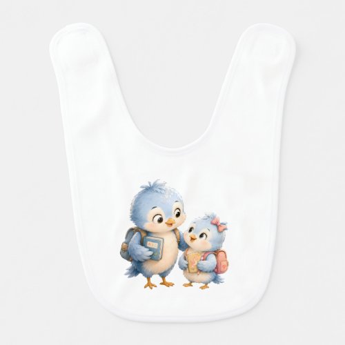 Blue Bird Siblings Baby Bib