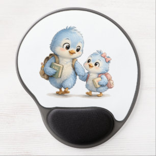 Blue Bird Siblings Gel Wrist Rest Mousepad