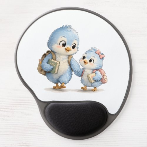 Blue Bird Siblings Gel Wrist Rest Mousepad