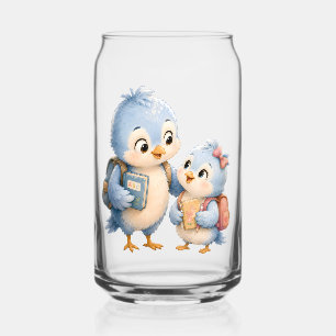 Blue Bird Siblings Glass Drinkware Set