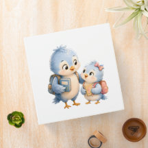 Blue Bird Siblings School Binder