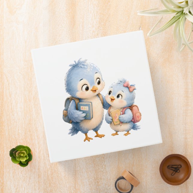 Blue Bird Siblings School Binder (In Situ)
