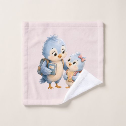 Blue Bird Siblings Soft Baby Wash Cloth