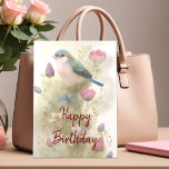 Blue Bird Spring Flowers Watercolor Birthday Card<br><div class="desc">Hey there, birthday joy bringers! Picture this: a charming little blue bird amidst a garden of spring flowers, all in the soft, dreamy hues of watercolor. It's not just a card; it's a burst of nature's celebration! Open it up, and you'll find a heartfelt birthday wish inside, ready to make...</div>