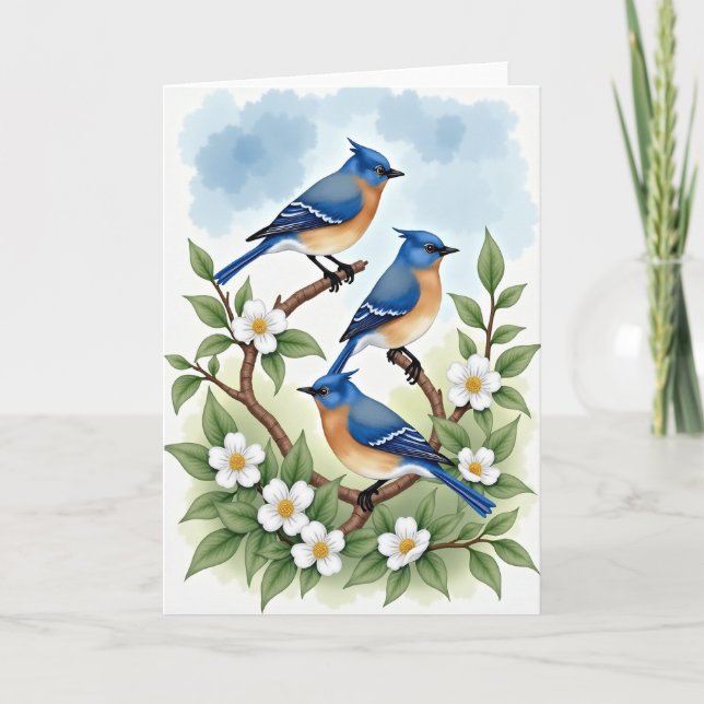 Blue Bird Spring Mothers Day Card (Front)