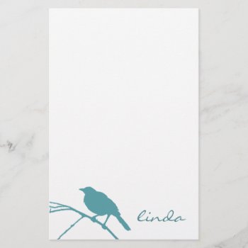 Blue Bird Stationery - Personalize by PrettyPapers at Zazzle