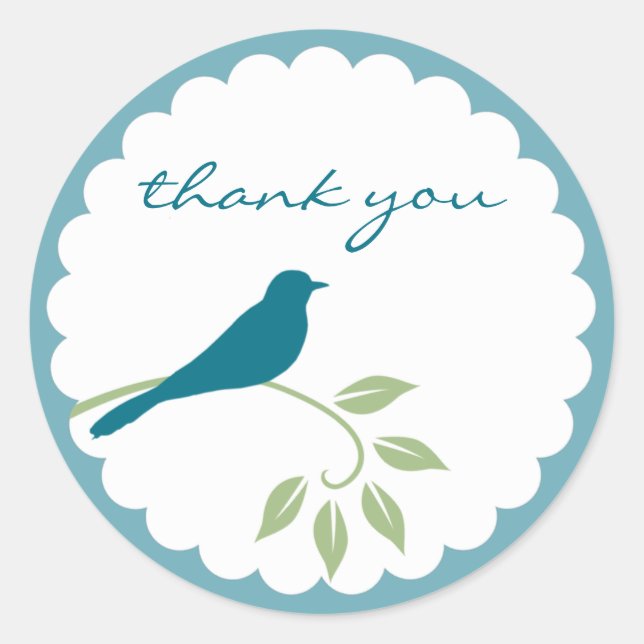 Blue Bird Sticker - Thank You (Front)
