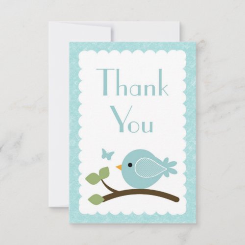 Blue Bird Thank you note cards baby shower