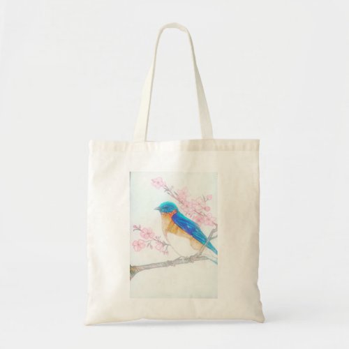 Blue bird tote bag