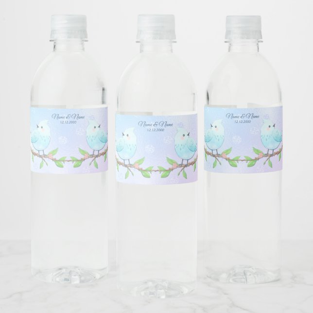 Blue Bird Water Bottle Label (Bottles)
