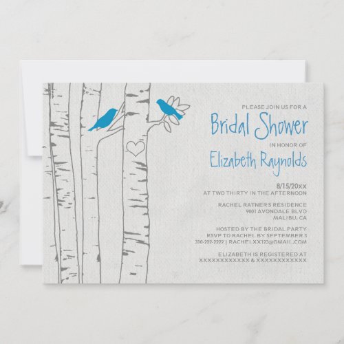 Blue Birds Bridal Shower Invitations