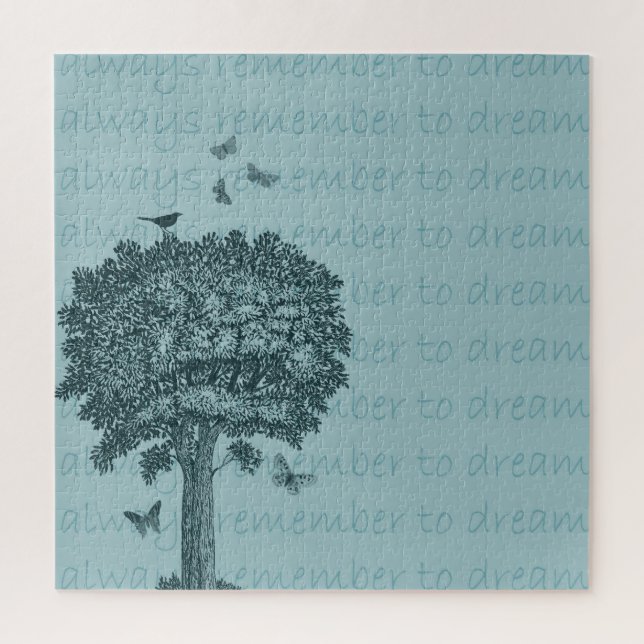 Blue Birds Butterflies Dream Tree Jigsaw Puzzle (Vertical)