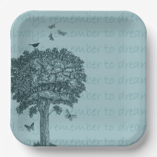Blue Birds Butterflies Dream Tree Paper Plates