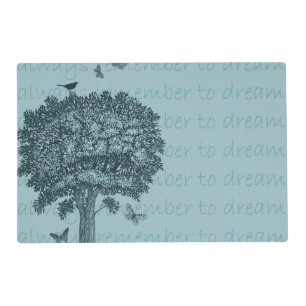 Blue Birds Butterflies Dream Tree Placemat