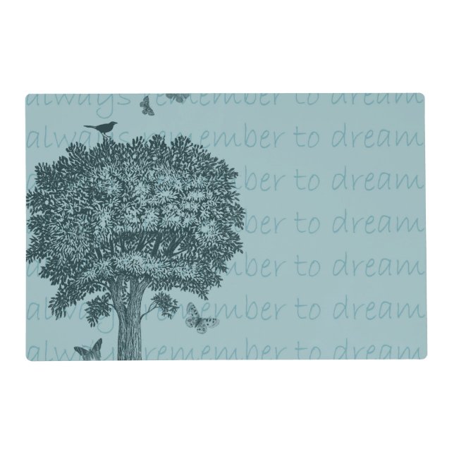 Blue Birds Butterflies Dream Tree Placemat (Front)