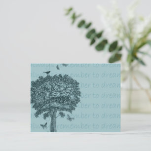 Blue Birds Butterflies Dream Tree Postcard