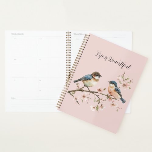 Blue Birds Cherry Blossom  Planner