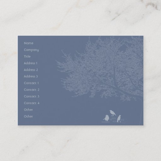 Customizable Blue Birds - Chubby Business Card Templates
