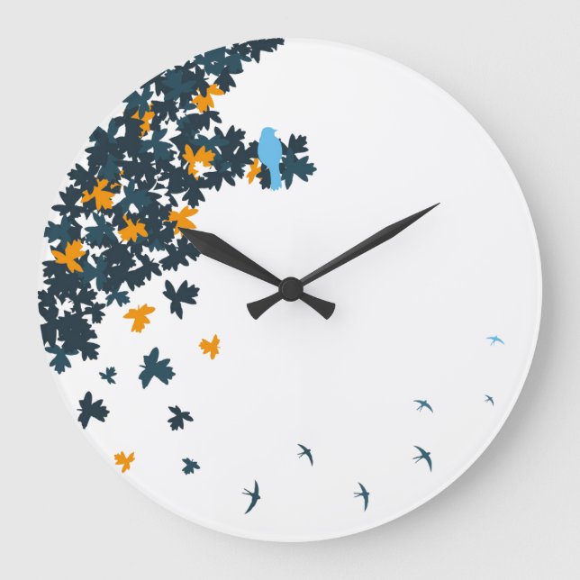 blue birds clock (Front)