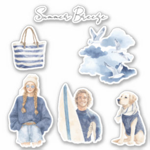Blue Birds Clouds Summer Breeze Sticker