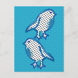 'blue birds' digital painting Postcard
