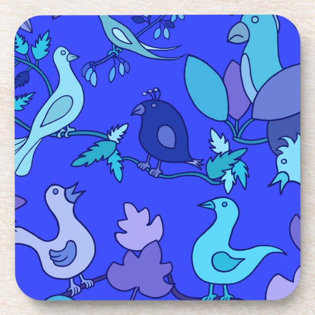 Blue Birds Drink Coaster (Front)