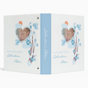 Blue Birds & Flowers Photo Baby Girl Album 2 3 Ring Binder